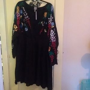 Very beautiful embroidered plunging neckline dress